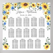 Sonnenblumen Eukalyptus 14 Tische SITZPLATZ Poster (Vorne)