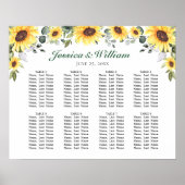 Sonnenblumen Eukalyptus 8 Tische SITZENSTÜCK Poster (Vorne)