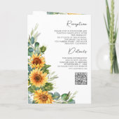 Sonnenblumen Eukalyptus Alles in Einem QR-Code-Hoc Einladung (Rückseite)