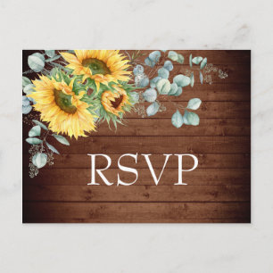 Sonnenblumen Eukalyptus Aquarell Hochzeit RSVP Postkarte