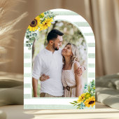 Sonnenblumen Eukalyptus Barn Wood Arch Brautparty Einladung