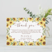 Sonnenblumen Eukalyptus Beerdigung Vielen Dank Karte (Stehend Vorderseite)