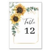 Sonnenblumen-Eukalyptus-Blumen-Tischnummer individ Tischnummer (Rückseite)