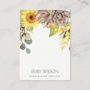 SONNENBLUMEN-EUKALYPTUS-BLUMENARM BAND-LOGO-ANZEIG VISITENKARTE