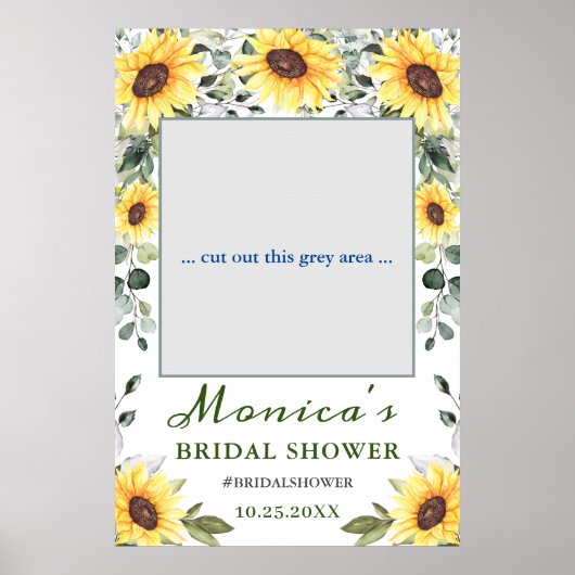 Sonnenblumen Eukalyptus Brautparty Foto Frame Poster (Vorne)
