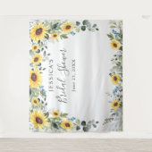 Sonnenblumen Eukalyptus Brautparty Foto Hintergrun Wandteppich (Vorderseite)