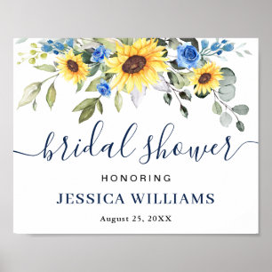 Sonnenblumen Eukalyptus BRIDAL SHOWER Willkommenss Poster