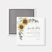 Sonnenblumen Eukalyptus Floral Save The Date Magnet (Vorderseite/Rückseite)