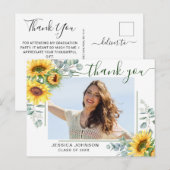 Sonnenblumen Eukalyptus FOTO Abschluss Vielen Dank Postkarte (Vorne/Hinten)