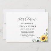 Sonnenblumen Eukalyptus FOTO Graduation Party Einladung (Rückseite)