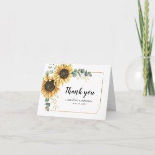 Sonnenblumen Eukalyptus Foto Hochzeit Dankeskarte