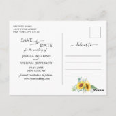 Sonnenblumen Eukalyptus-FOTO Hochzeit Speichern Si Postkarte (Rückseite)