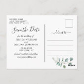 Sonnenblumen Eukalyptus-FOTO Hochzeit Speichern Si Postkarte (Rückseite)