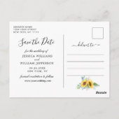 Sonnenblumen Eukalyptus-FOTO Hochzeit Speichern Si Postkarte (Rückseite)