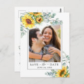 Sonnenblumen Eukalyptus-FOTO Hochzeit Speichern Si Postkarte (Vorne/Hinten)