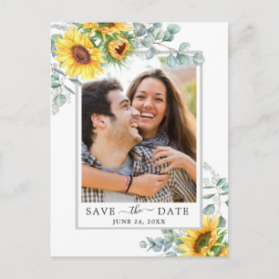 Sonnenblumen Eukalyptus-FOTO Hochzeit Speichern Si Postkarte