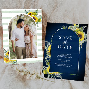 Sonnenblumen-Eukalyptus-Foto-Naviblau-Hochzeit Save The Date