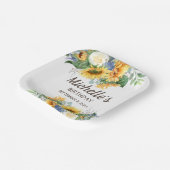 Sonnenblumen Eukalyptus Geburtsdatum Pappteller (Gewinkelt)