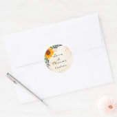 Sonnenblumen-Eukalyptus-Glitterstaub-Monogramm Dan Runder Aufkleber (Umschlag)
