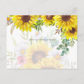 Sonnenblumen Eukalyptus Greenerity Wedding RETT DA Postkarte (Rückseite)