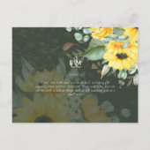 Sonnenblumen Eukalyptus Greenery Boho Wedding Postkarte (Rückseite)