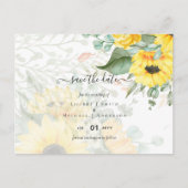 Sonnenblumen Eukalyptus Greenery Boho Wedding Postkarte (Vorderseite)