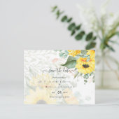 Sonnenblumen Eukalyptus Greenery Boho Wedding Postkarte (Stehend Vorderseite)