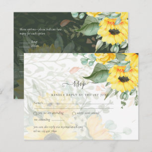 Sonnenblumen Eukalyptus Greenery Boho Wedding Postkarte