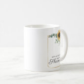 Sonnenblumen-Eukalyptus-Grünzeug-Schriftzug Brautp Kaffeetasse (VorderseiteRechts)