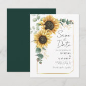 Sonnenblumen-Eukalyptus-Hochzeit Speichern Sie das Save The Date (Vorne/Hinten)