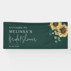 Sonnenblumen-Eukalyptus-Hochzeitsdusche mit Blumen Banner