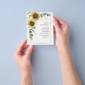 Sonnenblumen-Eukalyptus-Hochzeitseinladung Flyer (Gruppe)