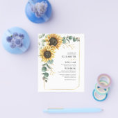 Sonnenblumen-Eukalyptus-Hochzeitseinladung Flyer (Einzeln)