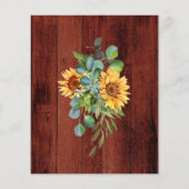 Sonnenblumen Eukalyptus Hochzeitsholzprogramm Deta (Rückseite)