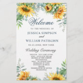 Sonnenblumen Eukalyptus Hochzeitsprogramm (Vorderseite)