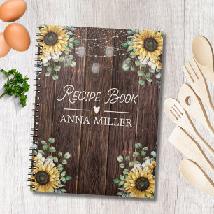 Sonnenblumen-Eukalyptus-Lichterkette-Rezept Notizblock