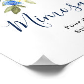 Sonnenblumen Eukalyptus Mimosa Bar Wedding Sign Poster (Ecke)