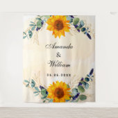 Sonnenblumen, Eukalyptus-Namen Wandteppich (Vorderseite)