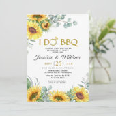 Sonnenblumen Eukalyptus Rustische Engagement Parte Einladung (Stehend Vorderseite)