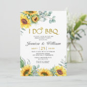 Sonnenblumen Eukalyptus Rustische Engagement Parte Einladung (Stehend Vorderseite)