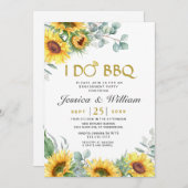 Sonnenblumen Eukalyptus Rustische Engagement Parte Einladung (Vorne/Hinten)