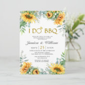 Sonnenblumen Eukalyptus Rustische Engagement Parte Einladung (Stehend Vorderseite)