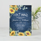 Sonnenblumen Eukalyptus Rustische Engagement Parte Einladung (Stehend Vorderseite)