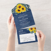 Sonnenblumen Eukalyptus String Lights Hochzeit der All In One Einladung (Abreißen)