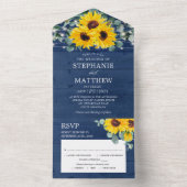 Sonnenblumen Eukalyptus String Lights Hochzeit der All In One Einladung (Innen Boden)