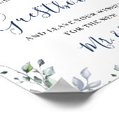 Sonnenblumen Eukalyptus Wedding Sign Unser Gästebu Poster (Ecke)