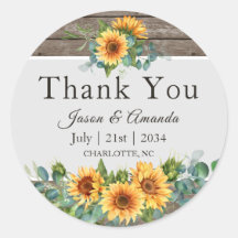 Sonnenblumen Eukalyptus Wood Personalisiert Danke