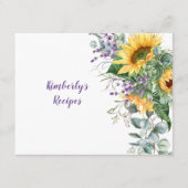 Sonnenblumen, Eukalyptusblumen und Blumenrezept au (Vorderseite)