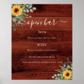 Sonnenblumen Eukalyptusbraun Bar Poster (Vorne)