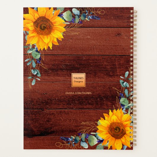 Sonnenblumen Eukalyptusbraun Planer (Rückseite)